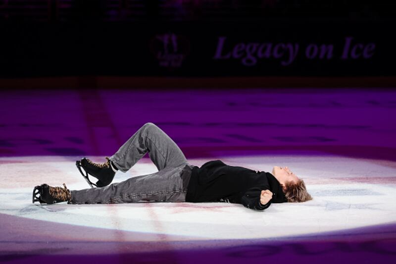 Ice skaters performing