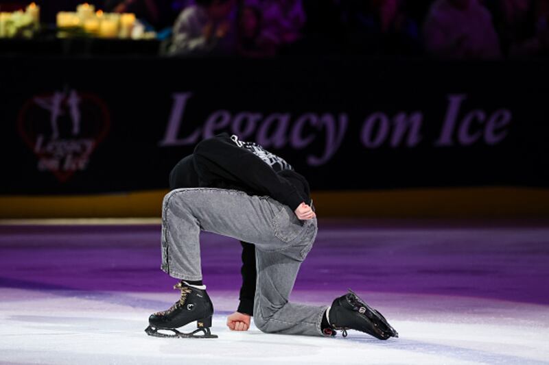 Ice skaters performing