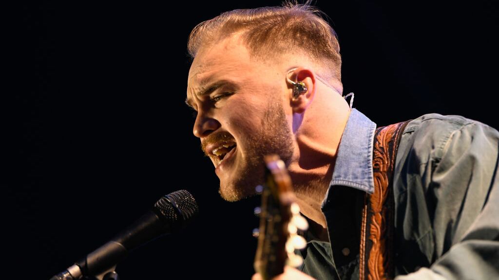 LAS VEGAS, NEVADA - FEBRUARY 09:  Zach Bryan performs at The Chelsea at The Cosmopolitan of Las Vegas on February 09, 2024 in Las Vegas, Nevada. (Photo by Mindy Small/Getty Images)
